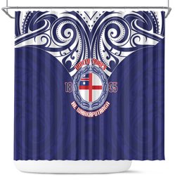 New Zealand United Tribes Te Kara Shower Curtain He Whakaputanga Maori Pattern