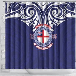 New Zealand United Tribes Te Kara Shower Curtain He Whakaputanga Maori Pattern