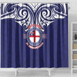 New Zealand United Tribes Te Kara Shower Curtain He Whakaputanga Maori Pattern