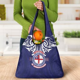 New Zealand United Tribes Te Kara Grocery Bag He Whakaputanga Maori Pattern