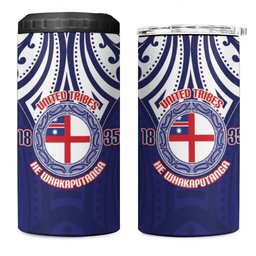 New Zealand United Tribes Te Kara 4 in 1 Can Cooler Tumbler He Whakaputanga Maori Pattern