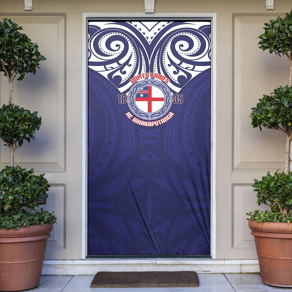 New Zealand United Tribes Te Kara Door Cover He Whakaputanga Maori Pattern