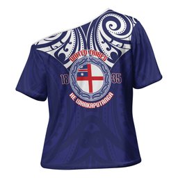 New Zealand United Tribes Te Kara Cross Shoulder Shirt He Whakaputanga Maori Pattern