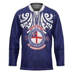 New Zealand United Tribes Te Kara Hockey Jersey He Whakaputanga Maori Pattern