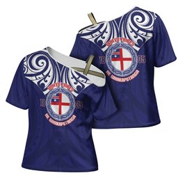 New Zealand United Tribes Te Kara Cross Shoulder Shirt He Whakaputanga Maori Pattern