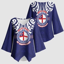 New Zealand United Tribes Te Kara Kimono Sleeve Blouse He Whakaputanga Maori Pattern