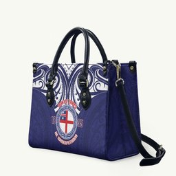 New Zealand United Tribes Te Kara Leather Bag He Whakaputanga Maori Pattern