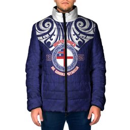 New Zealand United Tribes Te Kara Padded Jacket He Whakaputanga Maori Pattern
