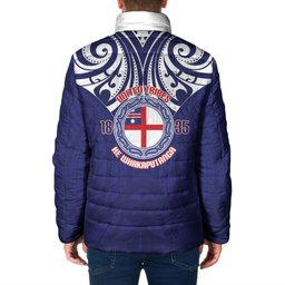 New Zealand United Tribes Te Kara Padded Jacket He Whakaputanga Maori Pattern