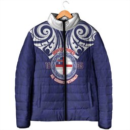New Zealand United Tribes Te Kara Padded Jacket He Whakaputanga Maori Pattern