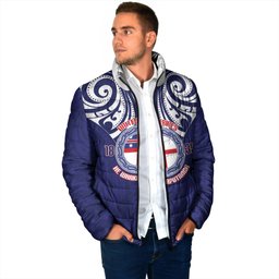 New Zealand United Tribes Te Kara Padded Jacket He Whakaputanga Maori Pattern