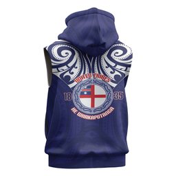 New Zealand United Tribes Te Kara Sleeveless Hoodie He Whakaputanga Maori Pattern
