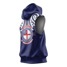 New Zealand United Tribes Te Kara Sleeveless Hoodie He Whakaputanga Maori Pattern