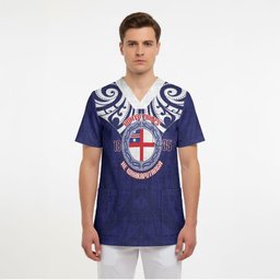New Zealand United Tribes Te Kara Scrub Top He Whakaputanga Maori Pattern