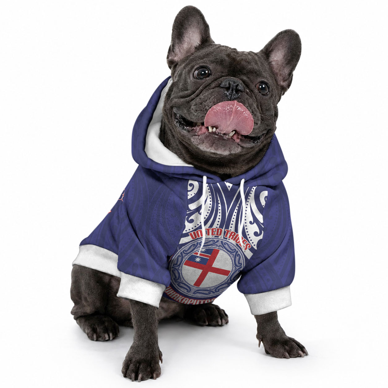 New Zealand United Tribes Te Kara Pet Hoodie He Whakaputanga Maori Pattern
