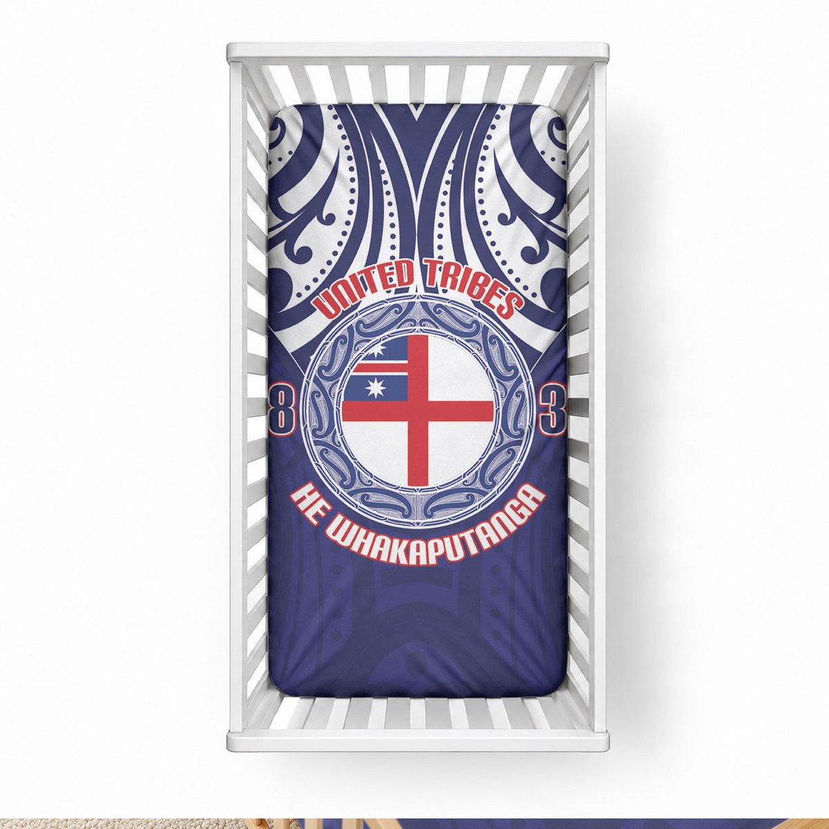New Zealand United Tribes Te Kara Baby Bed Cover He Whakaputanga Maori Pattern