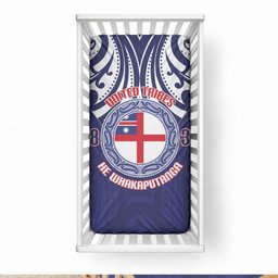 New Zealand United Tribes Te Kara Baby Bed Cover He Whakaputanga Maori Pattern