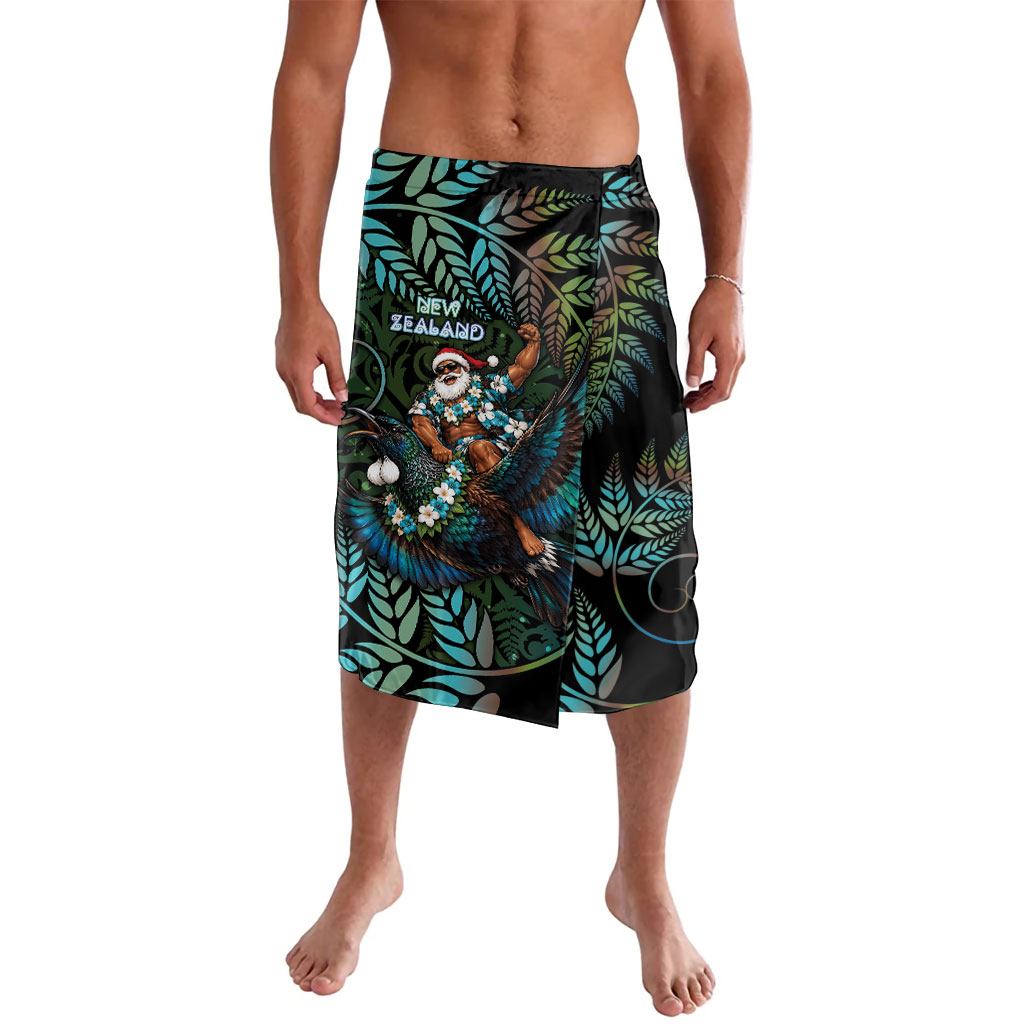 New Zealand Christmas Lavalava Santa Riding Tui Bird Silver Fern