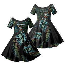 New Zealand Christmas Family Matching Puletasi and Hawaiian Shirt Santa Riding Tui Bird Silver Fern