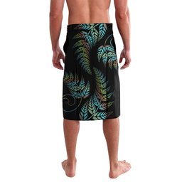 New Zealand Christmas Lavalava Santa Riding Tui Bird Silver Fern