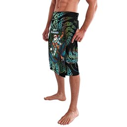 New Zealand Christmas Lavalava Santa Riding Tui Bird Silver Fern