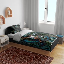 New Zealand Christmas Bedding Set Santa Riding Tui Bird Silver Fern
