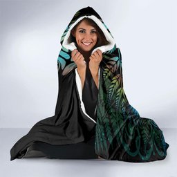 New Zealand Christmas Hooded Blanket Santa Riding Tui Bird Silver Fern