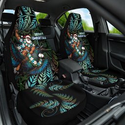 New Zealand Christmas Car Seat Cover Santa Riding Tui Bird Silver Fern