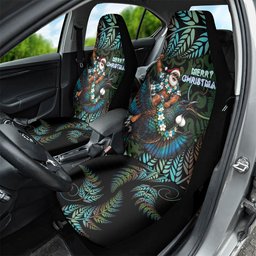 New Zealand Christmas Car Seat Cover Santa Riding Tui Bird Silver Fern