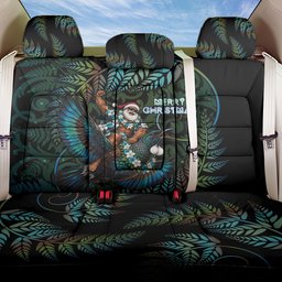 New Zealand Christmas Back Car Seat Cover Santa Riding Tui Bird Silver Fern