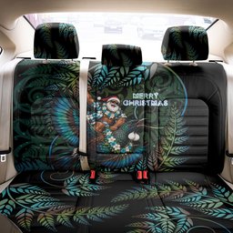 New Zealand Christmas Back Car Seat Cover Santa Riding Tui Bird Silver Fern