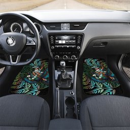 New Zealand Christmas Car Mats Santa Riding Tui Bird Silver Fern