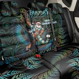 New Zealand Christmas Back Car Seat Cover Santa Riding Tui Bird Silver Fern