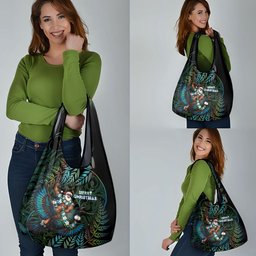 New Zealand Christmas Grocery Bag Santa Riding Tui Bird Silver Fern