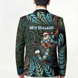 New Zealand Christmas Blazer Santa Riding Tui Bird Silver Fern