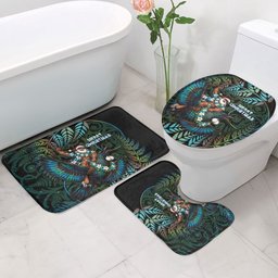 New Zealand Christmas Bathroom Set Santa Riding Tui Bird Silver Fern