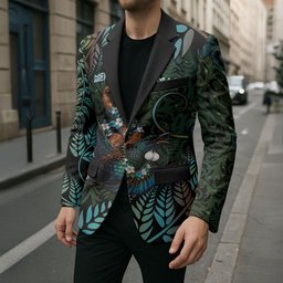 New Zealand Christmas Blazer Santa Riding Tui Bird Silver Fern