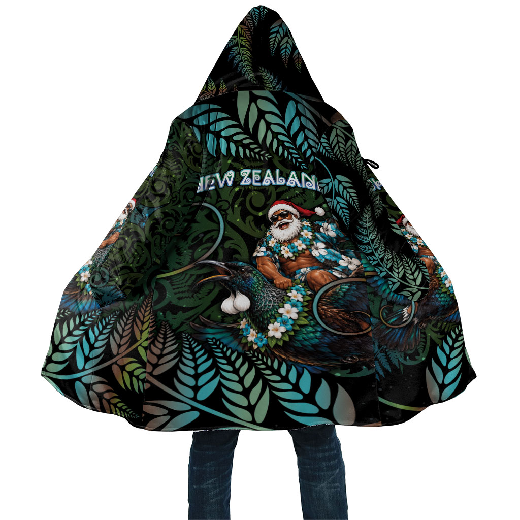 New Zealand Christmas Cloak Santa Riding Tui Bird Silver Fern