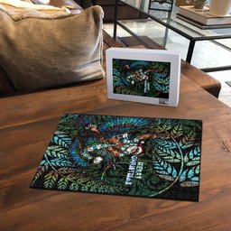 New Zealand Christmas Puzzle Santa Riding Tui Bird Silver Fern