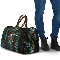 New Zealand Christmas Travel Bag Santa Riding Tui Bird Silver Fern