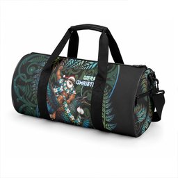 New Zealand Christmas Duffle Bag Santa Riding Tui Bird Silver Fern