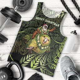 New Zealand Christmas Men Tank Top Santa Riding Kakapo Bird Silver Fern