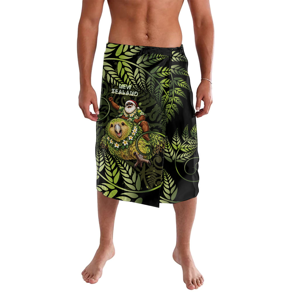 New Zealand Christmas Lavalava Santa Riding Kakapo Bird Silver Fern
