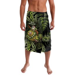New Zealand Christmas Lavalava Santa Riding Kakapo Bird Silver Fern