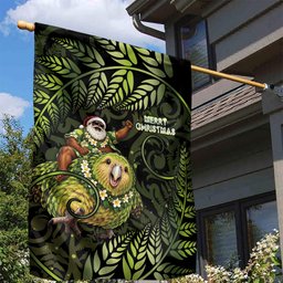 New Zealand Christmas Garden Flag Santa Riding Kakapo Bird Silver Fern