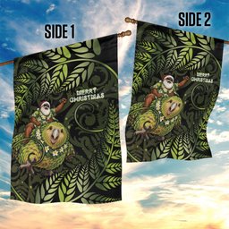 New Zealand Christmas Garden Flag Santa Riding Kakapo Bird Silver Fern
