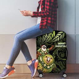 New Zealand Christmas Luggage Cover Santa Riding Kakapo Bird Silver Fern
