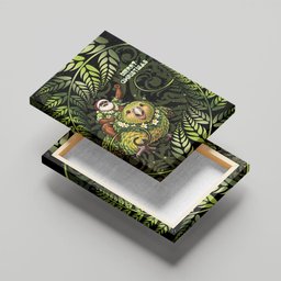 New Zealand Christmas Canvas Wall Art Santa Riding Kakapo Bird Silver Fern