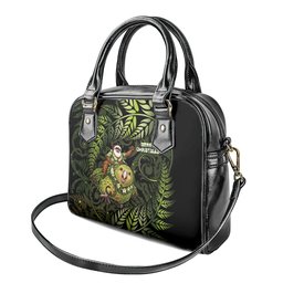 New Zealand Christmas Shoulder Handbag Santa Riding Kakapo Bird Silver Fern