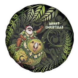 New Zealand Christmas Spare Tire Cover Santa Riding Kakapo Bird Silver Fern